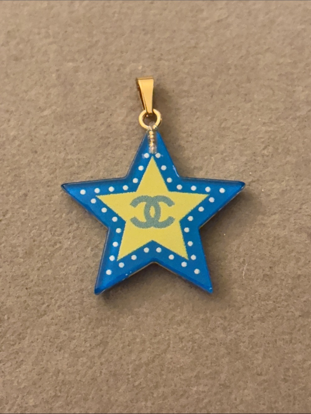 Blue and Yellow Star Pendant Necklace